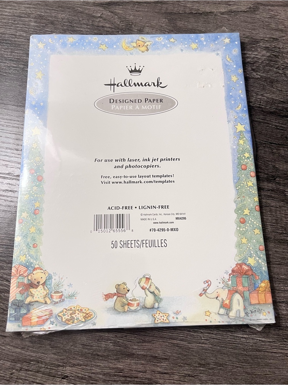 Vintage Hallmark Christmas Designed Paper Stationery – 50 Teddy Bear Holiday NWT
